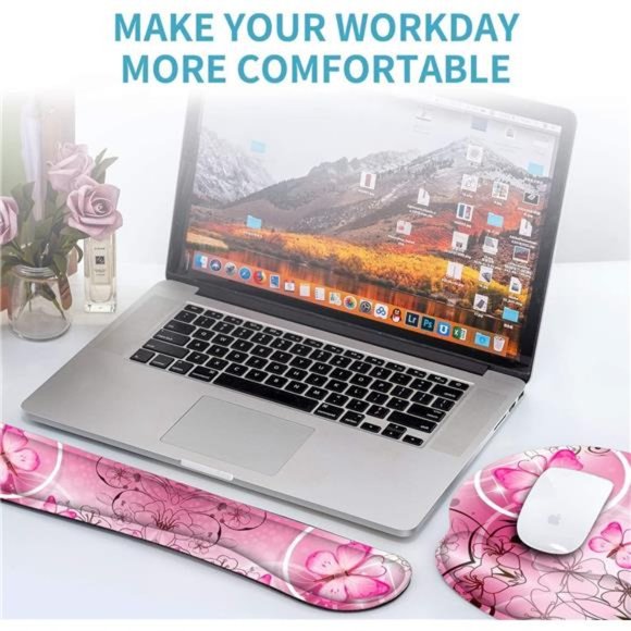 Keyboard Wrist Rest and Mouse Pad with Wrist Support, Memory Foam Set for Gaming - Picture 6 of 6